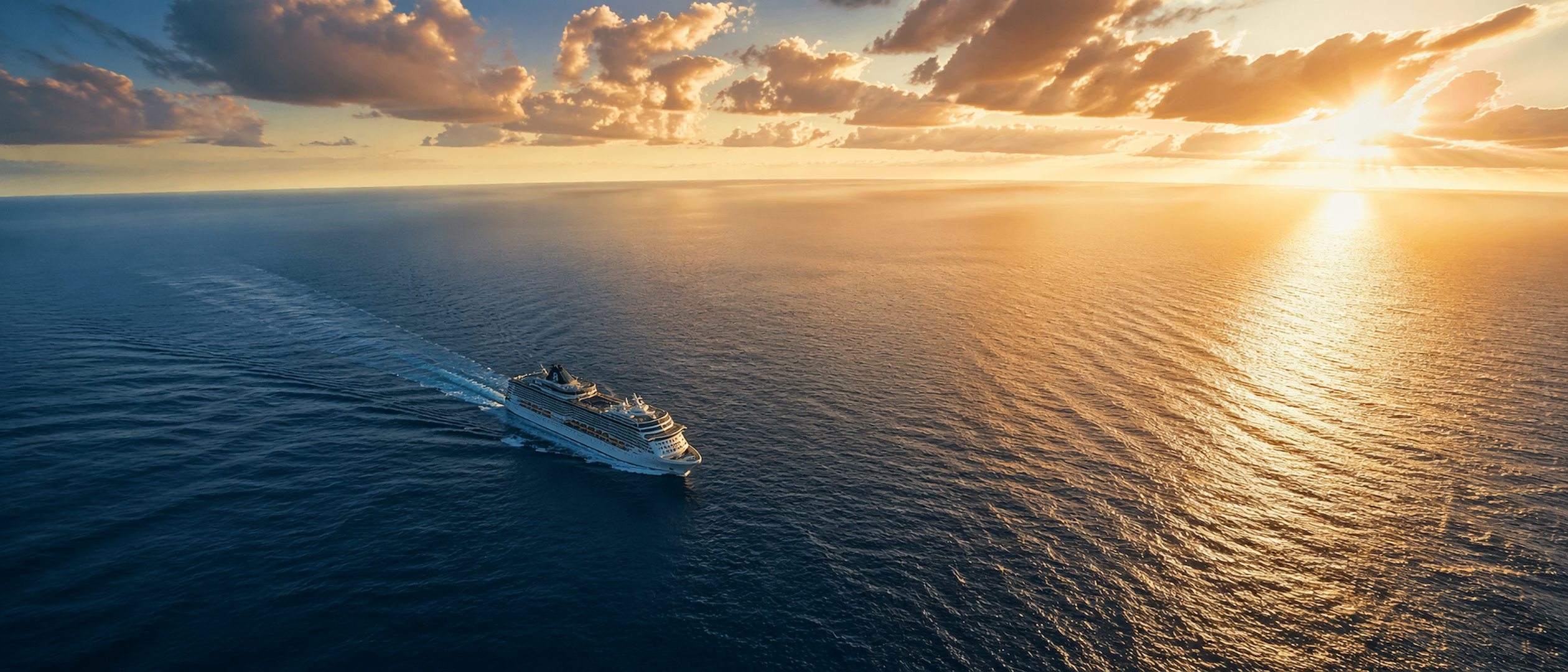 Open ocean at sunset