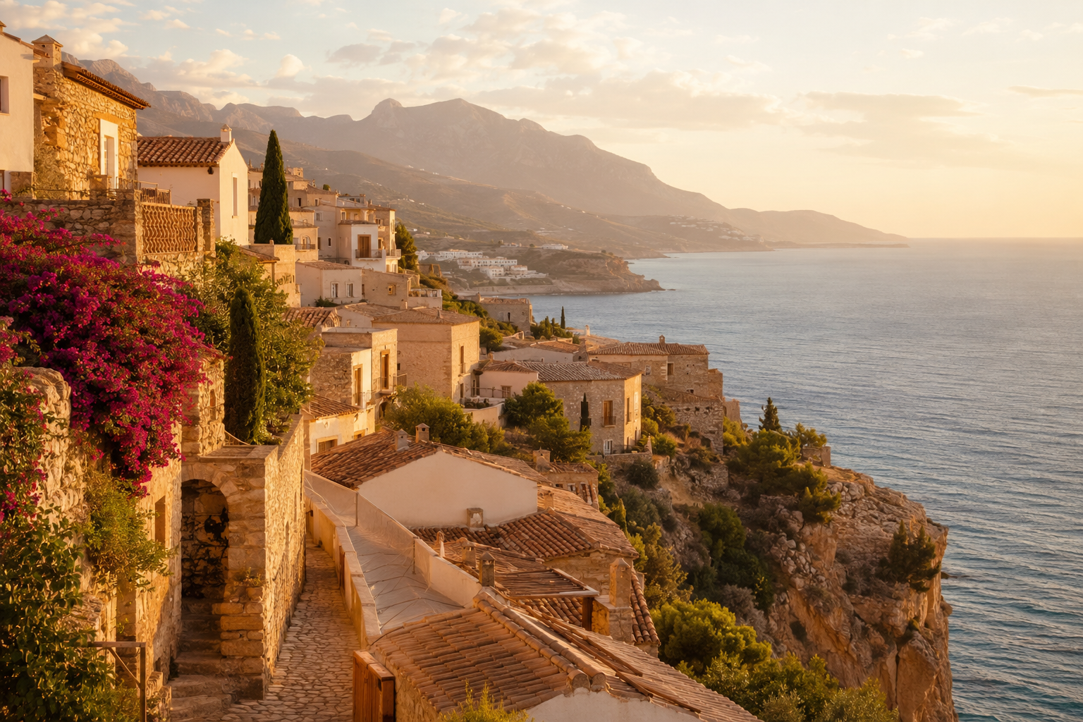 Mediterranean coastal village